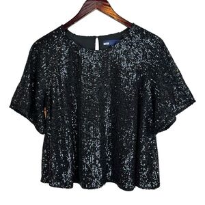 Rachel Zoe | Black Sequin Top, M